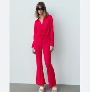 ZARA pink long sleeve blouse NEW